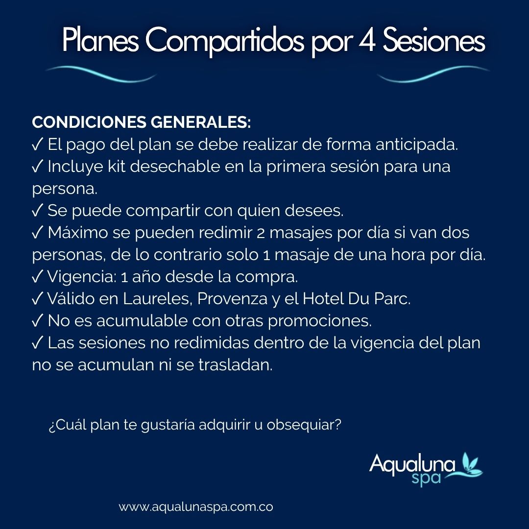 Planes compartidos x 4 condiciones