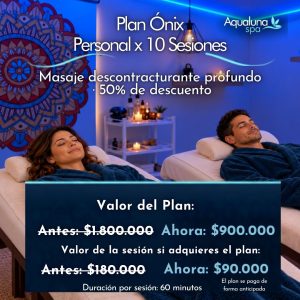 Plan Ónix Personal Masaje Descontracturante x 10 sesiones