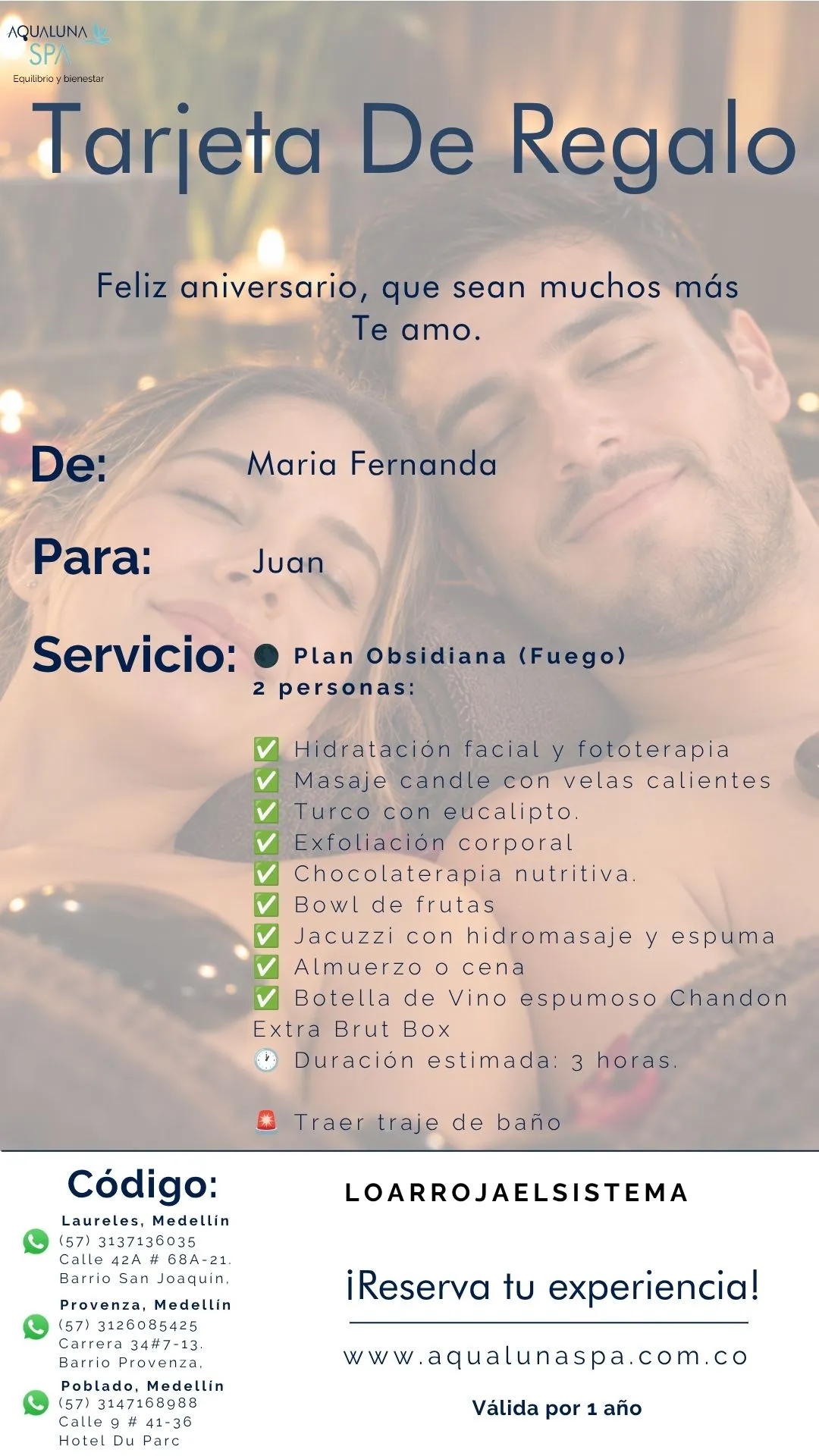 Regala una tarjeta de regalo digital con una vigencia de 1 año
